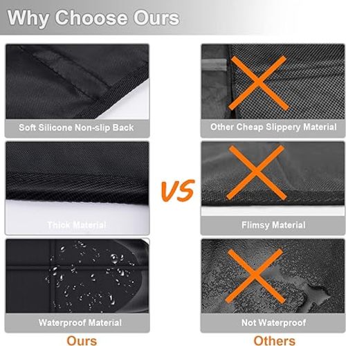 Car Seat Protector,Auto Car Seat Protectors Baby Carseat Waterproof & Durable 600D Fabric for Child Baby Car Seat Mat Vehicle Pet Cover 2 Storage Pockets (2 Pack)