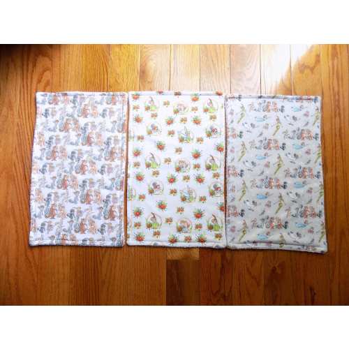 Set of 3 Peter Pan Burp Cloths