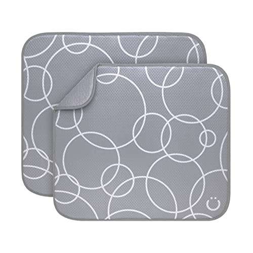 Ubbi Microfiber Dish Drying Mat, Baby Bottle Drying Mat, Kitchen Counter Dish Mat, Pack of 2