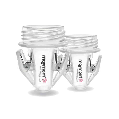 Maymom Breastmilk Storage Bag Adapters Compatible with Avent, Spectra S1, S2 Pumps with Wide Mouth Flange; Clear BPA Free Material; Boiling Water Safe; Do Not Use Microwave or Steamer B