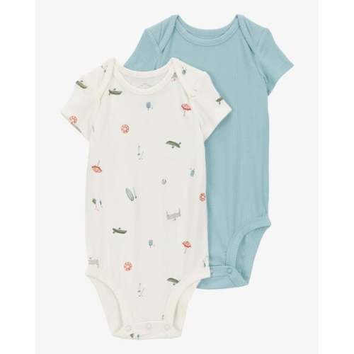 Baby 2-Pack Short-Sleeve PurelySoft Bodysuits - Blue - Carter's | Carter's