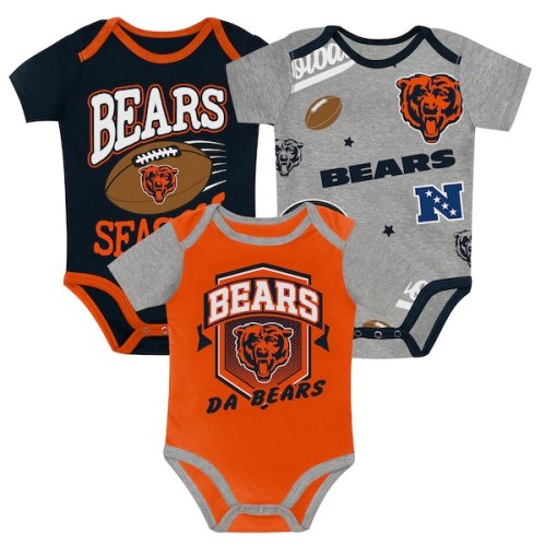 Newborn Outerstuff Chicago Bears First Round Pick Three-Piece Bodysuit Set