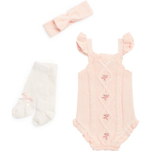 Sweater Knit Bodysuit, Headband & Socks Set