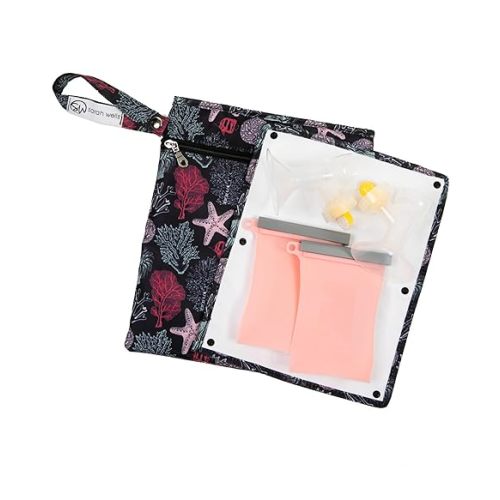 Sarah Wells Pumparoo Wet/Dry Bag for Breast Pump Parts (Ocean)