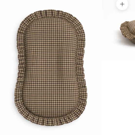 Brown Gingham Ruffle Baby Lounger Cover