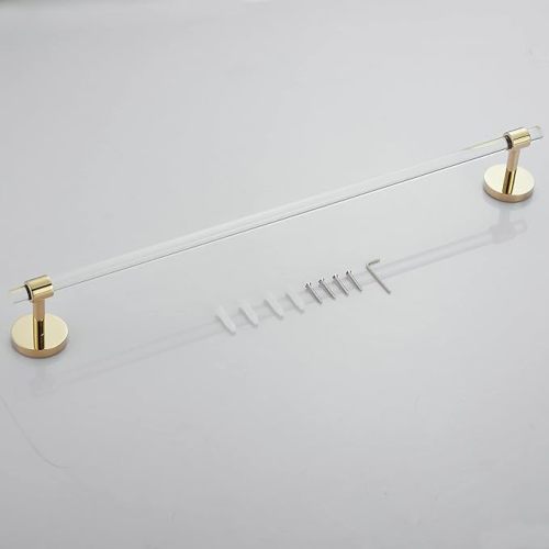 Acrylic Gold Towel Bar Towel Rack 16 inch for Bathroom,Wall Mounted Towel Holder Towel Hanger Modern SHUNLI - Single Towel Bar 40cm