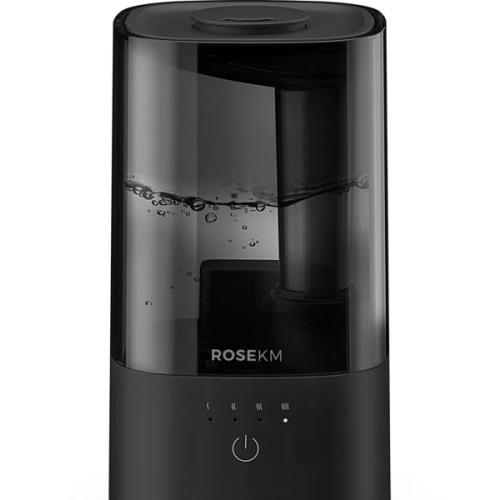 Humidifiers for Bedroom (1.1L), Small Cool Mist Humidifier for Home Plant and Baby Nursery, Quiet Ultrasonic Humidifier with 360° Nozzle, Auto Shut-Off, Filterless, Black