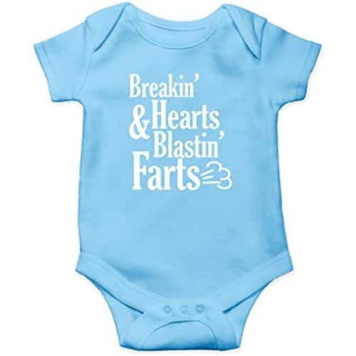 AW Fashions Breakin' Hearts & Blastin' Farts Baby Bodysuit Funny Cute Infant Clothing Baby Wear Apparel