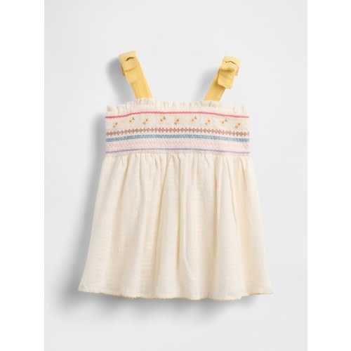 Baby Embroidered Tie-Shoulder Dress | Gap