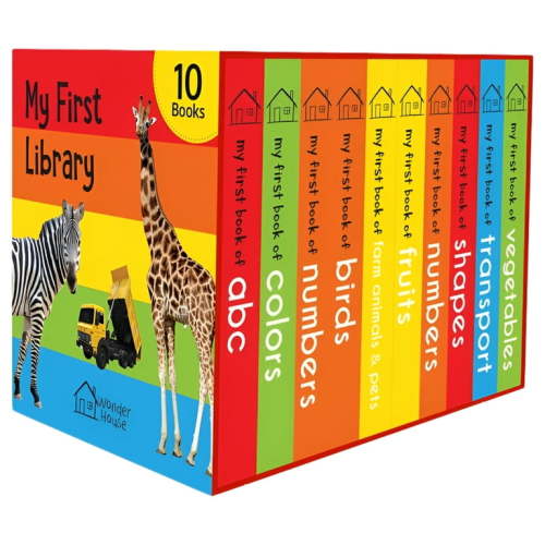 My First Library : Boxset of 10 Board Books for Kids (Multiple copy pack)
