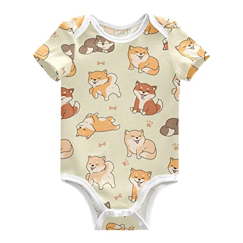 Baby Bodysuits Cute Cats Short Sleeve Cotton Baby Suits for Boys Girls 0-24 Months