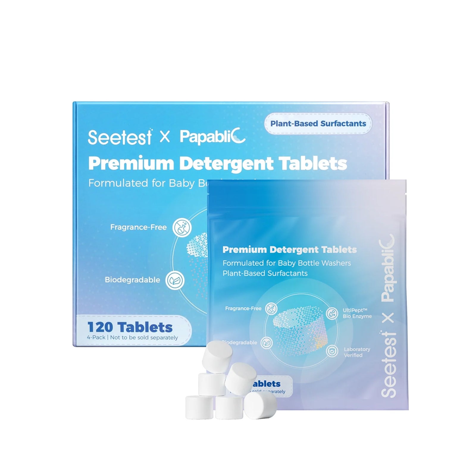 Papablic Upgraded Detergent Soap Tablets, 120 Count