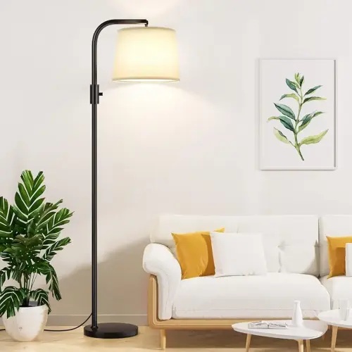 Ambimall 𝐅𝐮𝐥𝐥𝐲 𝐃𝐢𝐦𝐦𝐚𝐛𝐥𝐞 Floor Lamp - Floor Lamps 9W 𝐋𝐄𝐃 Light Bulb Included, Standing Lamps for Living Room with Adjust Head, Modern Standing Tall Light Rotary Switch for Office