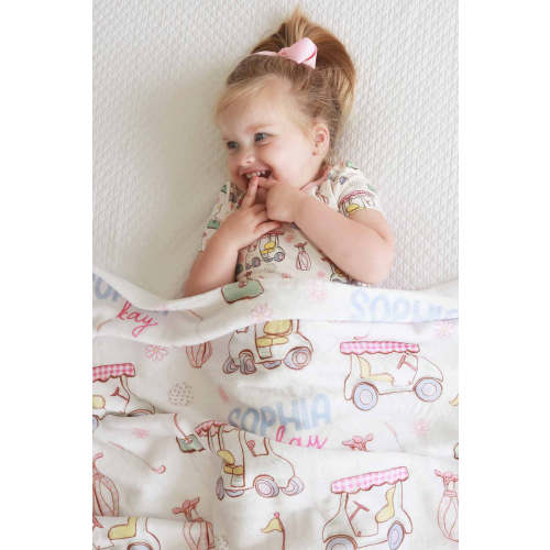 Country Club Cuties Personalized Kids Blanket | Pink