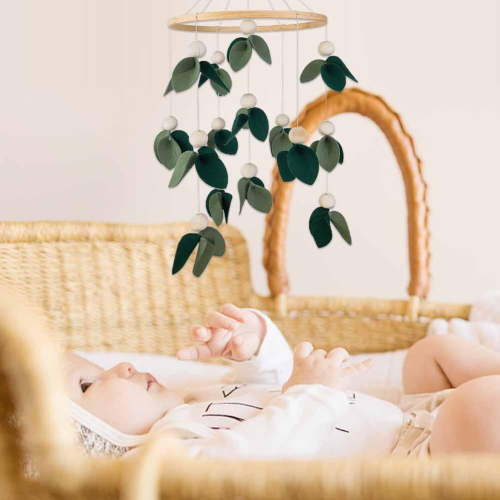 HPDL Baby Mobile Soft Nursery Crib Forest Tree Leaf Decor Soothe Decor Hanging
