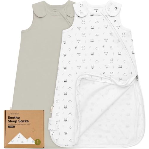 2-Pack Organic Baby Sleep Sacks, 100% Cotton - Soft & Breathable 0.5TOG Baby Wearable Blanket, Toddler Sleeping Sack 0-6 Months, Easy to Wear Transitional Swaddles for Newborns, Infants (Nordic, S)