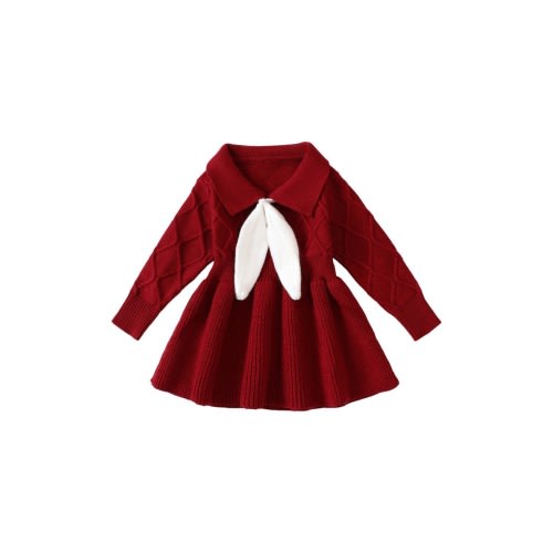 Yara Long Sleeve Cotton Sweater Dress, 3-6 M