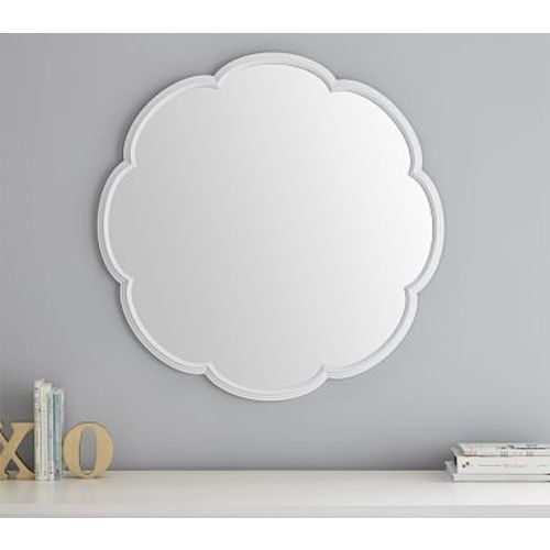 Scallop Mirror, White