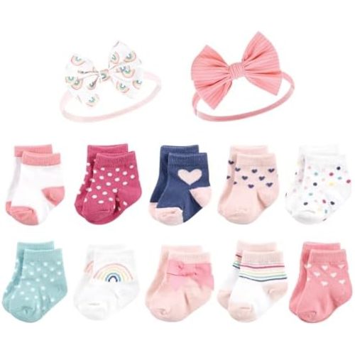 Hudson Baby Unisex Baby Girls' sock and headband