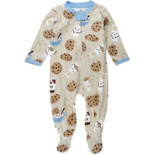 HonestBaby Sleep and Play Footed Pajamas One-Piece Sleeper Jumpsuit Zip-front PJs Organic Cotton for Baby Boys, Unisex