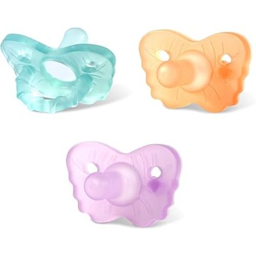RaZbaby RaZzies Pacifier 3-Pack for Newborns &Infants 0m+ - Natural Nipple Shaped BPA Free Medical Grade Silicone - Nose Contoured Design - Lightweight, & Durable 1 Piece Design (Variety, 3-Pack)