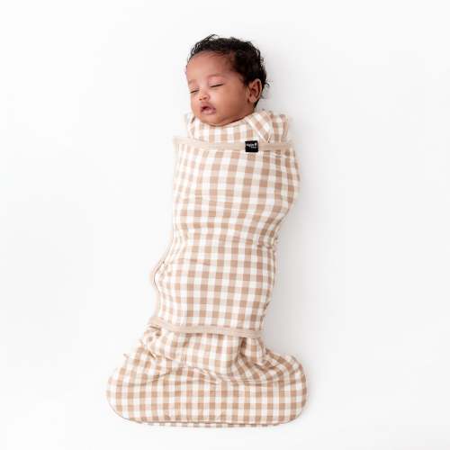 Sleep Bag Swaddler in Gingham Bisque 1.0