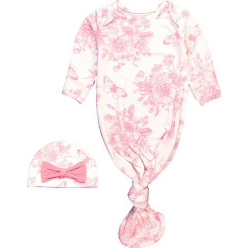 Knotted Gown & Hat Set, Newborn