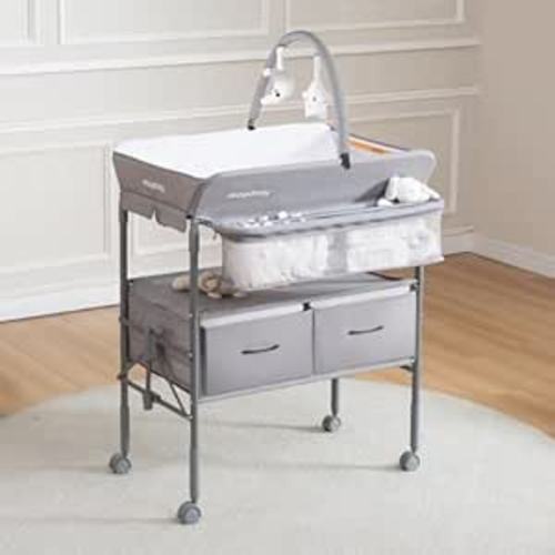 Maydolly Baby Changing Table, Maydolly Portable Foldable Changing Table, Waterproof Diaper Changing Station, Adjustable Height Changing Station, Mobile Nursery for Newborn and Infant