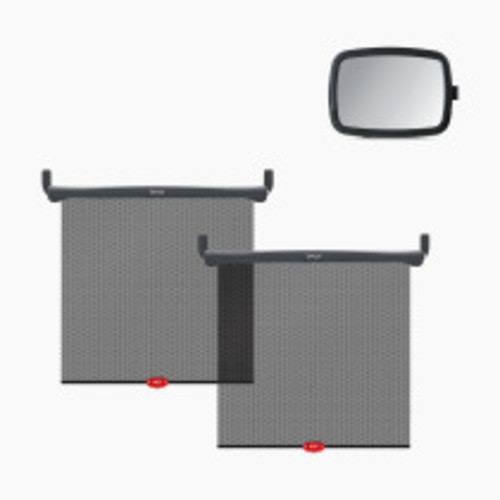 Brica Backseat Mirror & Sun Safety Shades Car Seat Bundle