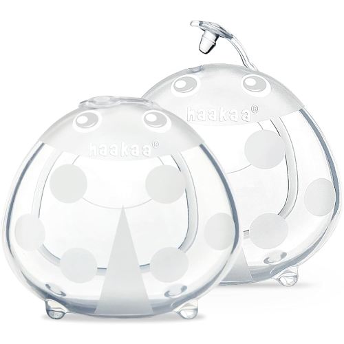 haakaa Ladybug Breast Milk Collector - Soft Breast Shells | Wearable Nursing Cups | Breastmilk Saver| Letdown Catcher for Pumping,Breastfeeding Moms,Protect Sore Nipples-2.5 oz/75 ml,2pcs