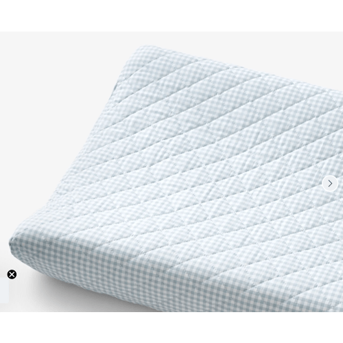 Ditsy Gingham Classic Cool Organic Cotton Percale Quilted Changing Pad Cover