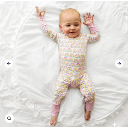 Pastel Rainbows Crescent Zippy - Little Sleepies