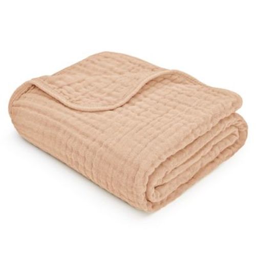 Comfy Cubs Muslin Baby Blanket - 40" x 40" 6-Layer Cotton Blankets for Newborns, Infants & Toddlers - Cream