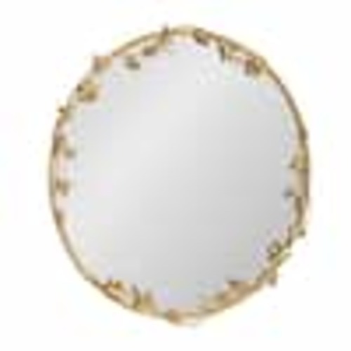 Kate and Laurel Rosella Gold 25 in. W x 25 in. H Glam Round Metal Wall Mirror 228767
