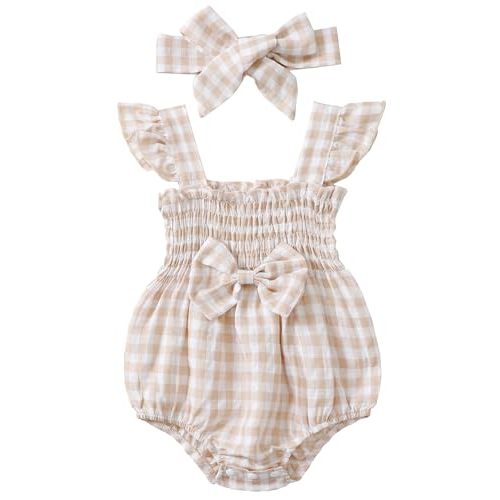 Renotemy Newborn Infant Baby Girl Clothes Rompers Summer Jumpsuits Short Sleeve Romper Infant Baby Clothes Girl