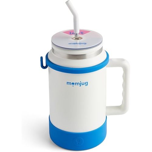 Hydration Water Bottle for Moms 50oz (With Indicator, Blue)