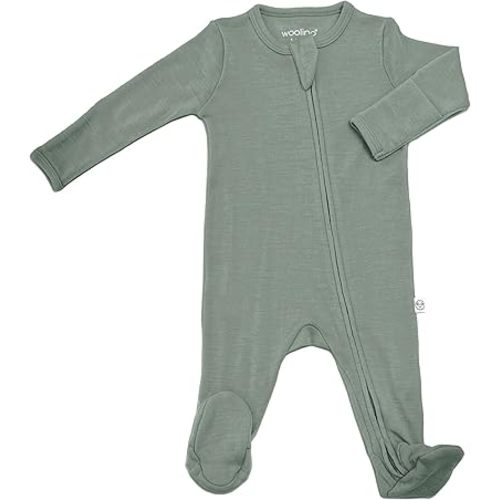 Woolino Toddler Footie Sleeper, Merino Wool Baby Pajamas, 0-3m