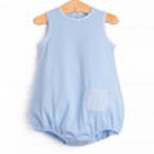 Stitchy Fish Noah Pocket Bubble, Medium Blue Stripe