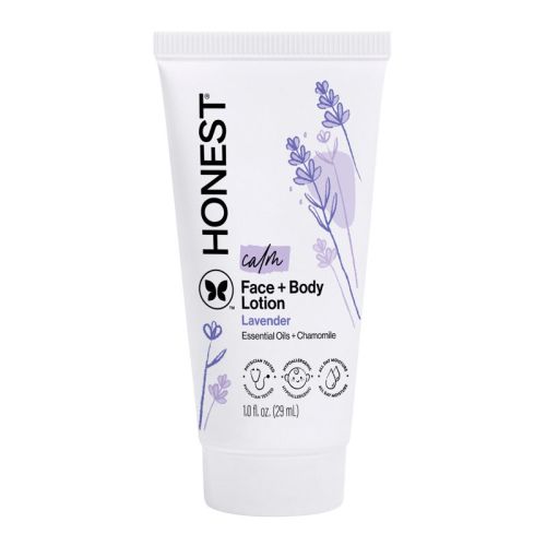The Honest Company Calm Face + Body Lotion - Travel Size - Lavender- 1 fl oz: Moisturizing, Dye-Free, Paraben-Free, Phthalate-Free
