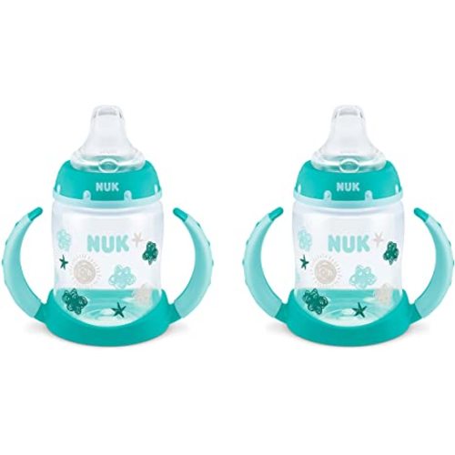NUK Learner Silicone Cup, 5 Oz, 2-Pack, Clouds & Stars - 2 Count (Pack of 1) - Blue