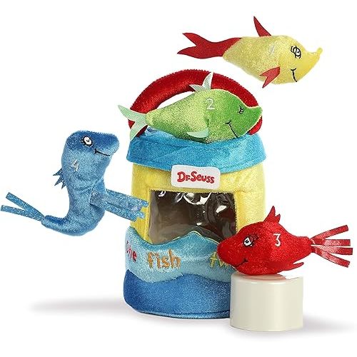 Aurora® Whimsical Dr. Seuss™ Dr. Seuss Fish Playset Stuffed Animal - Magical Storytelling - Literary Inspiration - Multicolor 8 Inches
