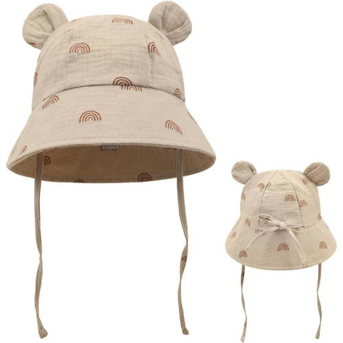 Dalrosia Baby Sun Hat UPF 50+ Sun Protection Baby Bucket Hat Summer Beach Hats with Wide Brim for Boys & Girls