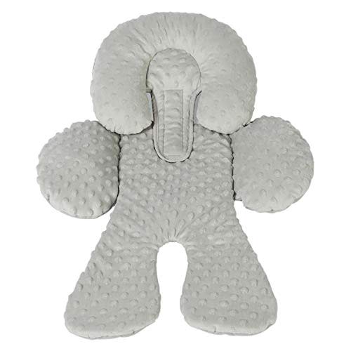 Pro Goleem Infant Car Seat Head Neck Body Support, Ultra-Soft Minky and Microfiber Newborn Car Seat Insert, Perfect for Car Seat, Stroller, 2-in-1 Reversible, for Boys and Girls, Gray