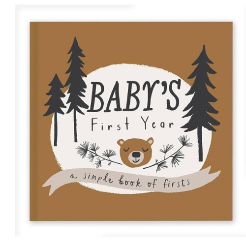 Lucy Darling Little Camper Baby Memory Book – First Year Journal, 5-Year Milestone Scrapbook & Photo Album – Rustic, Woodland Adventure Keepsake for Baby Boy or Girl – Ideal Gift