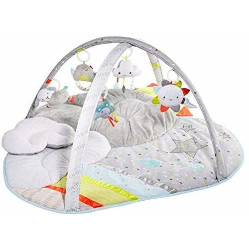 Skip Hop Silver Lining Cloud Baby Play Mat and Infant Activity Gym, Multi-Color Celestial Theme - Clouds White