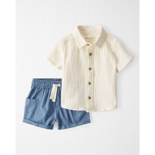 Little Planet By Carter's Organic Baby Boys' Woven Solid Coordinate Set - Newborn