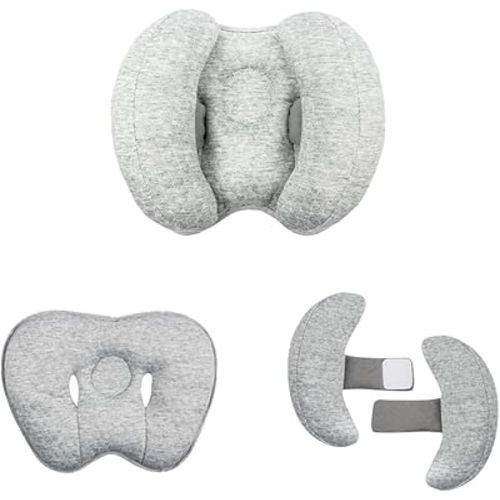 Baby 2 in 1 Travel Cushion, Banana Shape Baby Neck Head Support Travel Pillow Stroller Insert Cushion for Kids, Toddler, Gray