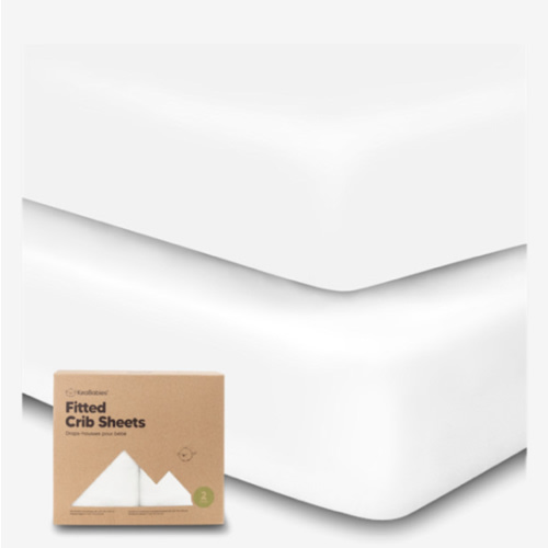 KeaBabies 2-Pack Organic Crib Sheets for Boys, Girls - 52x28 Fitted Crib Mattress Sheet Neutral, Breathable Jersey Cotton Cover for Baby Bed, Toddler Mattress, Soft & Cute Prints (Soft White)