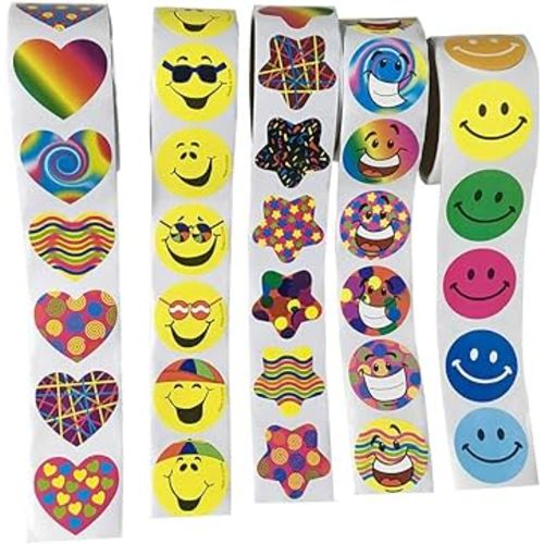 Sticker Roll 5 Rolls of Party Supplies Stickers for Kids Teachers 500 Stickers