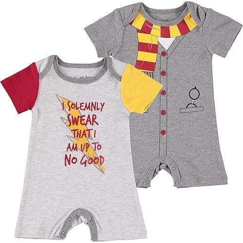 Harry Potter Newborn Infant Baby Boys Romper Bodysuit 2 Pack Gift Set